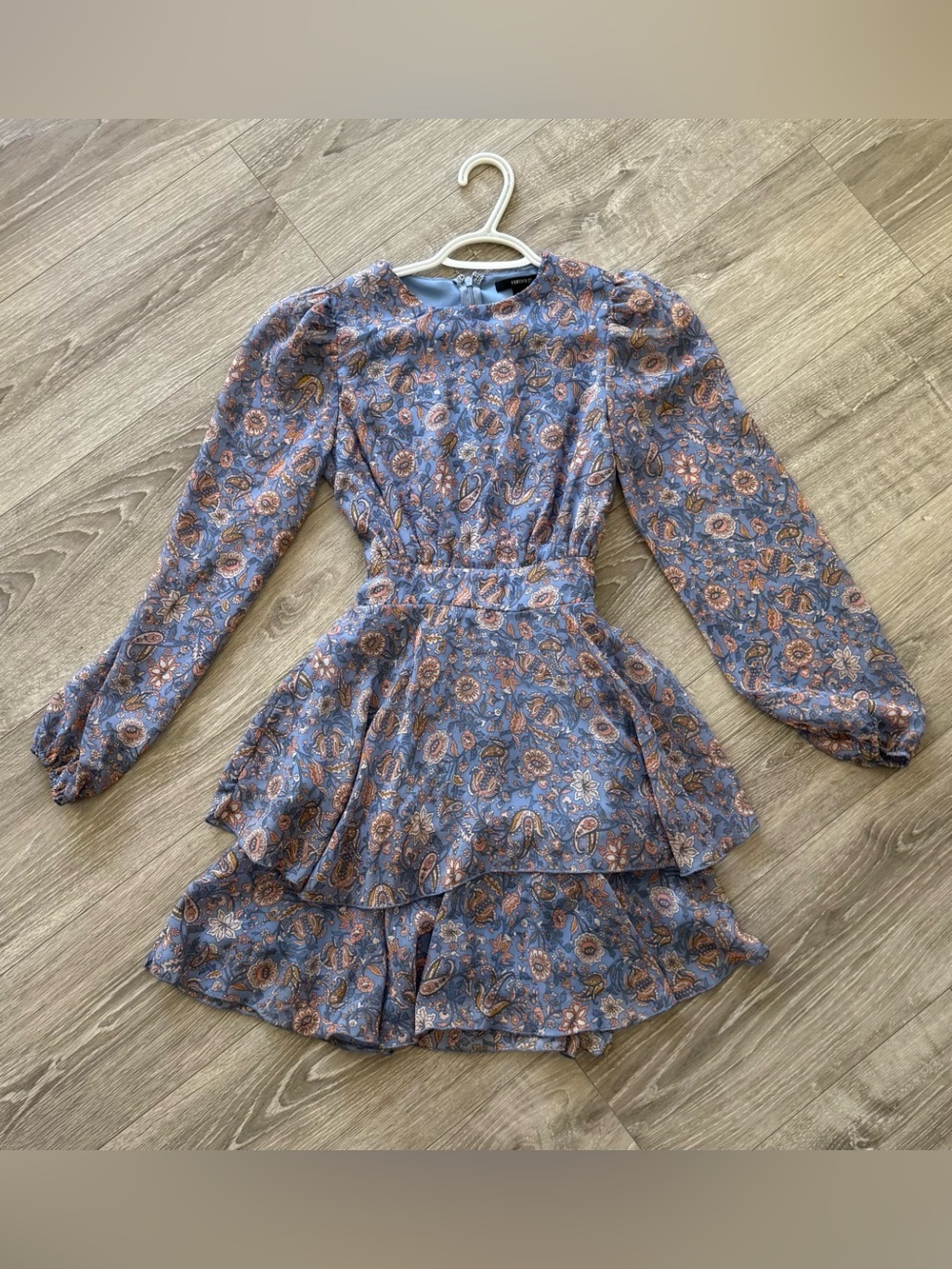 Forever 21 Dusty Blue Paisley Dress